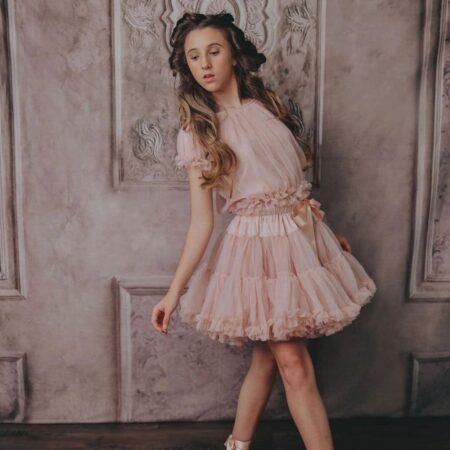 DOLLY Frilly pluus heleroosa