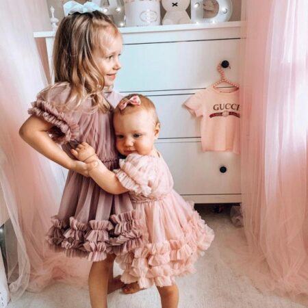 DOLLY Frilly kleit heleroosa